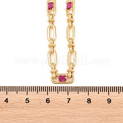 Colliers à maillons ovales en laiton pavé de zirconiums cubiques de 5 mm&nbsp;NJEW-D324-01G-02