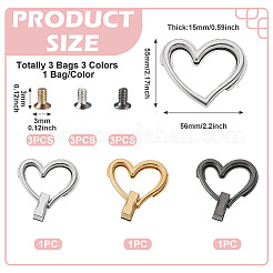 3 сумка 3 цвета цинковый сплав сумка поворотный замок аксессуары&nbsp;AJEW-TA0002-12