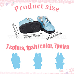 7 Paar Puppenschuhe aus PVC-Kunststoff in 7 Farben&nbsp;DIY-NB0015-83