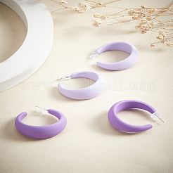 4 пара двухцветных акриловых сережек-гвоздиков в форме буквы С&nbsp;EJEW-LP0001-63