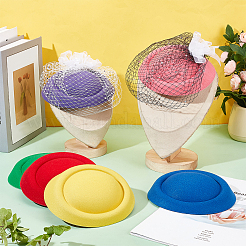 6 шт. 6-цветная бархатная ткань мини-шапочка-вуалировщик с основой AJEW-NB0005-97