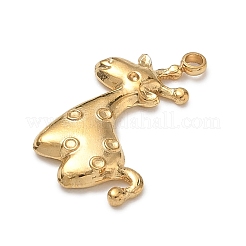 304ステンレスペンダント  キリンチャーム  ゴールドカラー  19x15x2mm  穴：1.4mm&nbsp;SA-B007-03G-B