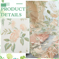 Blumenmuster Polyester Spitzenstoff&nbsp;DIY-WH0888-204B