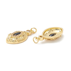 Подвески из кубического циркония темно-синего цвета из латуни с гальваническим покрытием&nbsp;KK-D073-08G