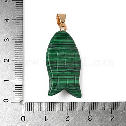 Резные подвески из синтетического малахита и синтетической бирюзы&nbsp;G-Z084-01G-03