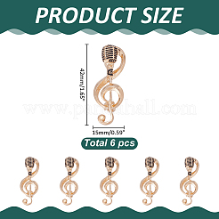 6 шт. микрофонные булавки из сплава для лацканов одежды рюкзака&nbsp;JEWB-ME0001-15G
