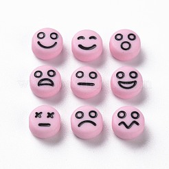 Непрозрачные жемчужно-розовые акриловые бусины MACR-N008-42-C03