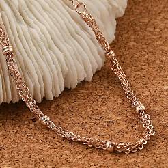 Стойка покрытие латунный кабель цепь браслеты&nbsp;BJEW-G735-04RG