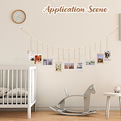 Настенная витрина для фотографий с гирляндой из деревянных бус&nbsp;AJEW-WH20011-54E