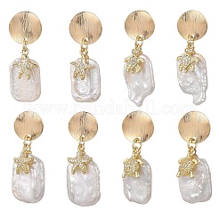 Ohrstecker mit Keshi-Perle aus natürlichem Barockgestein&nbsp;EJEW-JE07270
