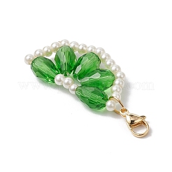 Decorazioni pendenti con perle di vetro e perline di vetro arancioni&nbsp;HJEW-TA00336