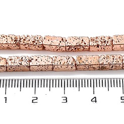 Brins de perles de pierre de lave naturelle galvanisées&nbsp;G-H303-A04-RG01