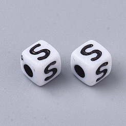 Белые непрозрачные акриловые бусины MACR-R869-02S