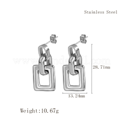 Стильные серьги-гвоздики из нержавеющей стали 304 неправильной прямоугольной формы&nbsp;BP9189