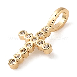 Латунные микропаве прозрачные подвески с фианитом&nbsp;LS-KK-H493-03G-03