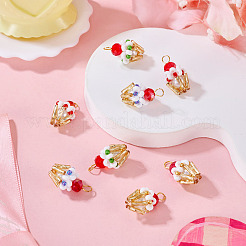 8 Stück Cupcake-Anhänger aus Glasperlen in 4 Farben&nbsp;FIND-TA0009-15