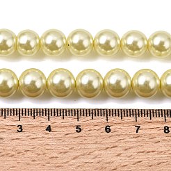 Круглые бусины из экологически чистого окрашенного стекла с жемчугом&nbsp;HY-A002-10mm-RB012