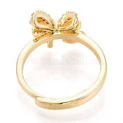 Закрепка колец для чашек с бантом из латуни с микропаве из кубического циркония KK-N274-25G