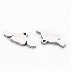 ステンレスペンダント201個  切る  服  ステンレス鋼色  7.5x16x1mm  穴：1.2mm&nbsp;STAS-Q240-074P