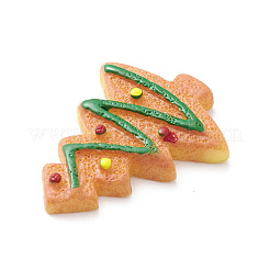 クリスマス不透明樹脂 & プラスチック模造ビスケットデコデンカボション  砂茶色  クリスマスツリー  28x21.5x4mm&nbsp;RESI-K019-54G