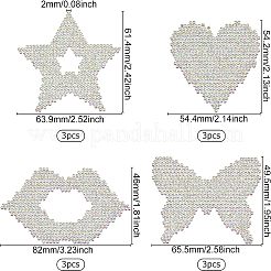 12 шт. 4-х стилистические стеклянные стразы с горячей фиксацией&nbsp;DIY-FG0002-64