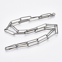 Колье из латуни с плоской овальной скрепкой MAK-S072-08B-B