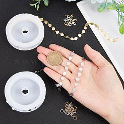 2 цвет 2м латунные цепи ручной работы с плоскими круглыми звеньями&nbsp;DIY-CA0002-01