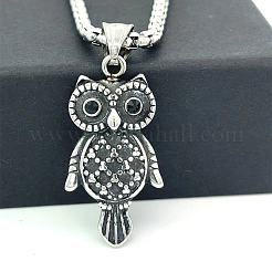 Ожерелья в стиле панк из нержавеющей стали с подвеской в виде совы для мужчин VX5192