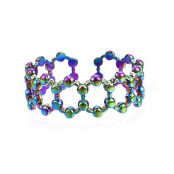 Шестигранное манжетное кольцо из нержавеющей стали 304&nbsp;RJEW-N038-082