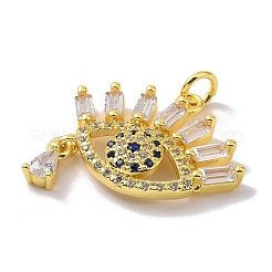 Настоящие 18к позолоченные латунные подвески с микропаве и кубическим цирконием KK-L209-036G-02