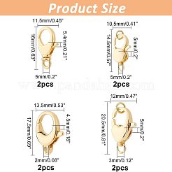 8 шт. 4 стиля экологически чистые латунные карабины-клешни&nbsp;KK-FH0004-33