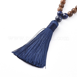 Collane con pendente in nappa di poliestere&nbsp;NJEW-JN02551-02
