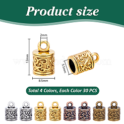 120 шт. 4 наконечника для шнура из сплава тибетского стиля FIND-PH0025-29