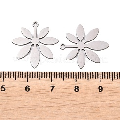 ステンレスペンダント201個  葉のチャーム  ステンレス鋼色  21x20x1mm  穴：1.4mm&nbsp;STAS-B135-07P