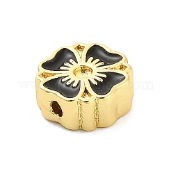 Perline di ottone smaltate con strass incastonati&nbsp;KK-H527-10G-01