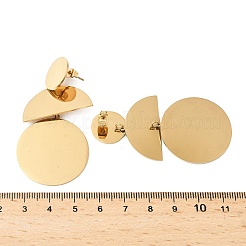 Серьги-гвоздики из нержавеющей стали 304&nbsp;LS-EJEW-P315-02B-G