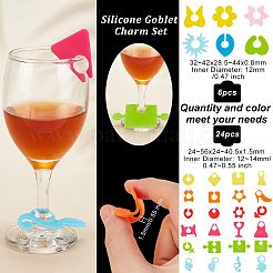 2 комплект из 2-х стильных силиконовых подвесок в виде бокалов DIY-OC0009-96