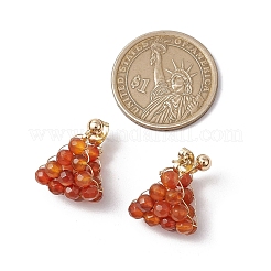 3 пара серег-колец из латуни с натуральным агатом&nbsp;EJEW-TA00620