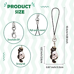 Подвеска из сплава эмали в виде сердца и кошки HJEW-SW00040