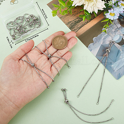 20 шт. регулируемые 304 нержавеющая сталь цепочка слайдер браслеты изготовление&nbsp;STAS-BBC0008-75