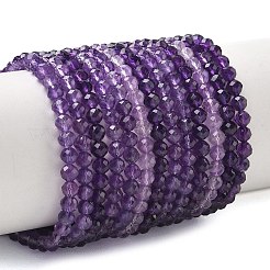 Natürlichen Amethyst Perlen Stränge&nbsp;G-Z161-A02-4mm