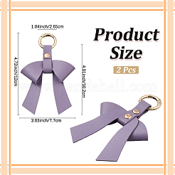 Брелок из искусственной кожи и сплава с бантом&nbsp;KEYC-WH20026-05D