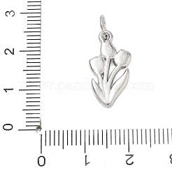 304ステンレスペンダント  エナメル  ステンレス鋼色  PVD真空メッキ  花のチャーム  20x10x2mm  穴：4.5mm&nbsp;SA-CBA4D1F-10P-A