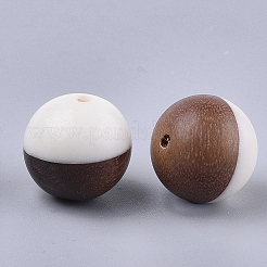 Perles en résine et bois de noyer&nbsp;RESI-S358-68C