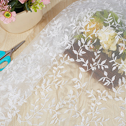 Tissus de broderie en dentelle de feuilles de polyester&nbsp;DIY-WH20081-073B