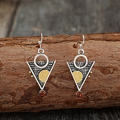Треугольные серьги-подвески из сплава со стразами FS-WGB19E5-01
