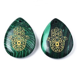 Синтетического малахита подвески&nbsp;G-T122-73G