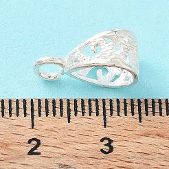 925 スターリングシルバーのチューブベイル  ループベイル  中空三角形  銀  15x6.5x8.5mm  穴：2.6mmと8x6mm&nbsp;STER-NH0001-04C-S