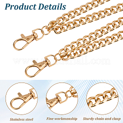Ceintures à chaîne double couche en alliage pour pantalons&nbsp;AJEW-WH20018-130G
