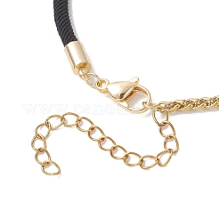 Браслеты из цепочек в виде колосьев пшеницы из нержавеющей стали 304 с нейлоновым шнуром.&nbsp;BJEW-JB13288-02